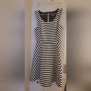 Express Fit & Flare Black & White Dress